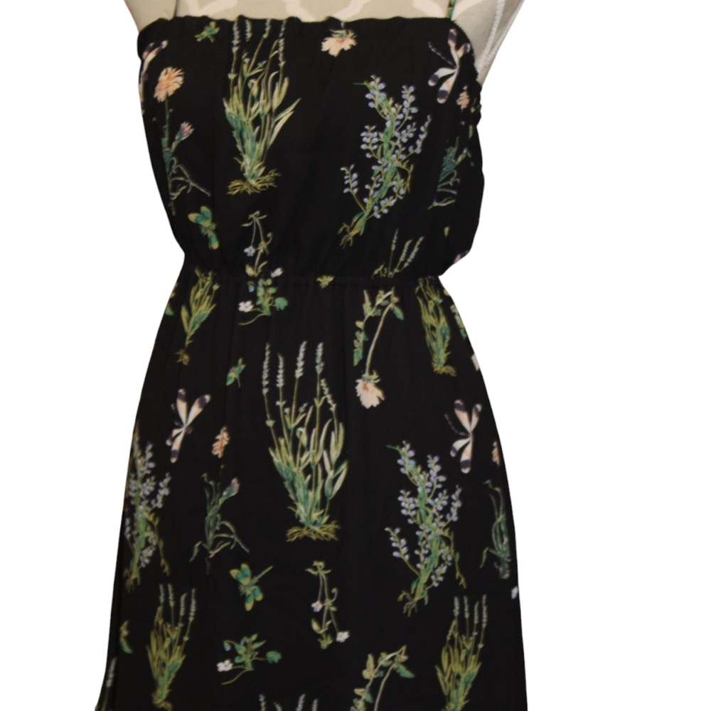 Sunday Best Black and Green Strapless Sundress